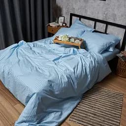 Комплект постільної білизни Moon&Star Satin Stripe Ocean Calm Сімейний 143х210х2 наволочки 4х70х70 - мініатюра 5