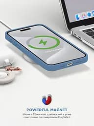 Силиконовый чехол с MagSafe для Apple iPhone 15 Pro Max, ICON2 MagCase, голубой, противоударный, панель с мягкой подкладкой, защита всего корпуса, поддержка беспроводной зарядки, совместим с защитными стеклами и пленками, ArmorStandart (ARM72755) - мініатюра 9