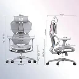 Крісло геймерське Sihoo Xallking X5C Mesh Grey (X5FC-N101) - мініатюра 6