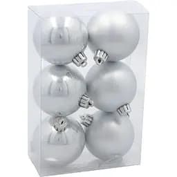 Комплект ялинкових кульок Chomik пластикові 6 см сріблясті 6 шт. (GIF3863)