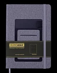 Блокнот діловий Buromax Comfort А5 96 арк. в крапку обкладинка штучна шкіра сірий (BM.295309-09) - мініатюра 2