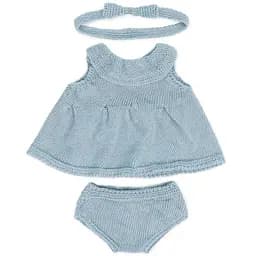 Сукня для ляльок з пов'язкою для волосся Miniland 38 см блакитна (31687)