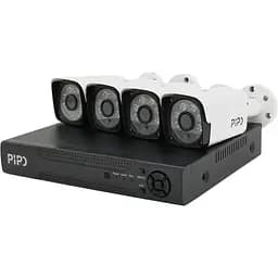 Комплект відеоспостереження PiPo Outdoor 007-4-2MP (4 вуличні камери, кабелі, блок живлення, відеореєстратор APP-Xmeye)