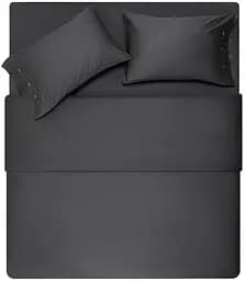 Простыня на резинке Mix&Match Premium 180x200+30см 100% хлопок сатин серый ARDESTO pbe0050602
