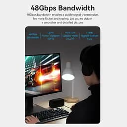 Кабель HDMI M - M, 15.0 м, V2.1, Optical 8K 60Гц 48Gbps Dolby 7.1 TPE Black Zinc Alloy Vention - мініатюра 7