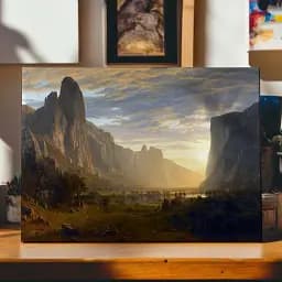 Інтер'єрна картина Краєвид долини Йосеміті, Альберт Бірштадт, Albert Bierstadt, репродукція картини, 60×90 см (id7005) - мініатюра 3