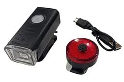 Вело набір фара передня + задня Hua Yu HY028 велосипедний ліхтар та габарит мигалка стоп