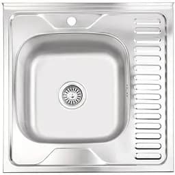 Кухонная мойка Brinex 6060-L 0.6 мм, накладная BRIN6060LSAT06