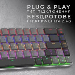 Клавіатура GamePro MK122R Red Switch Low Profile Wireless Dark Gray (MK122R) - мініатюра 7