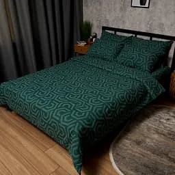 Комплект постільної білизни Moon&Star Бязь Gold Люкс Emerald Maze King Size 220x240 наволочки 4х50х70