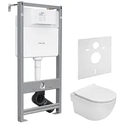 Комплект инсталляция 4 в 1 Volle Master Evo 212010 + унитаз Roca Meridian Rimless A34H242000 с сидением Soft Close, Белый
