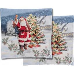 Наволочка гобеленова Lefard Home Textile Noel b rojo з люрексом 45x45 см (716-203) - мініатюра 2