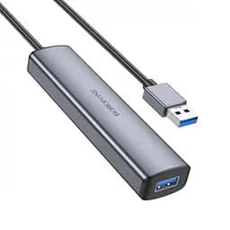 Хаб адаптер Borofone DH12 Smart 4-in-1 converter (Usb to Usb3.0x4) кабель 1.2 метра - мініатюра 2