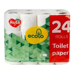Папір туалетний Ecolo 24 рул 2 ш білий