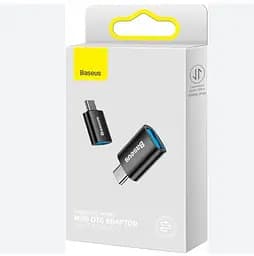 Адаптер Baseus Mini OTG Type-C/USB-A 3.1 Black (ZJJQ000001) - мініатюра 2