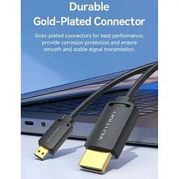 Кабель мультимедійний HDMI M to HDMI micro M 1.0m 4K black Vention (AGIBF) - мініатюра 2