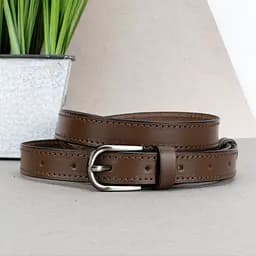 Ремень женский кожаный SF-2006 (130 см) светло-коричневый узкий