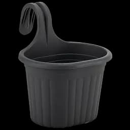 Горшок для цветов Serinova балконный подвесной Camellia, 3 л, антрацитовый (TOM1-Antrasit)