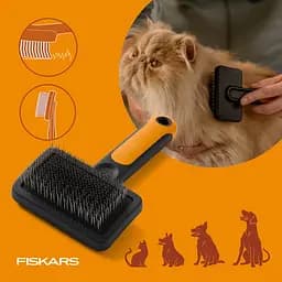 Щітка-пуходерка для грумінгу собак і котів Fiskars Slicker Brush 9 см (2009138) - мініатюра 7