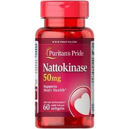 Натуральная добавка Puritan's Pride Nattokinase 50 mg 60 капсул