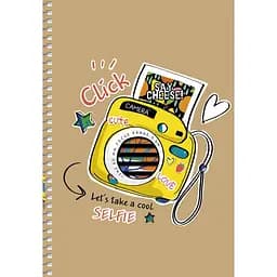 Тетрадь для записей Student А5, в клеточку, спираль, 96 л., Фотокамера (A5-SC-096-6115K)