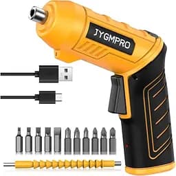 Электрическая отвертка JYGMPRO, беспроводная отвертка 3,6 В с аккумулятором 1500 мАч, максимальный крутящий момент 3,5 Нм, 250 об/мин