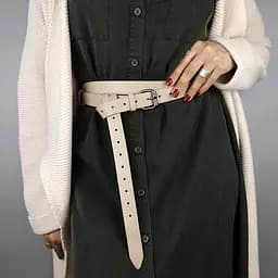 Ремень женский кожаный в два оборота SF-2501 молочный (180-270 см)