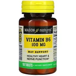 Витамин B6 Mason Natural 100 мг 100 таблеток
