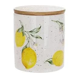 Банка керамічна BonaDI Соковиті лимони з бамбуковою кришкою 650 мл (DM011-LM)