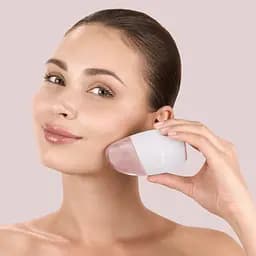 Масажер для очей та обличчя GESKE Cool & Warm Eye and Face Massager 7 в 1 пудровий - мініатюра 9