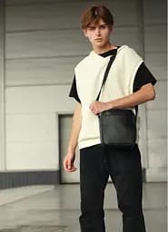 Мужская сумка мессенджер Sambag Makros черная 23 × 19 × 7 см (70220001m)