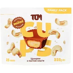 Цукерки TOM з пастою з кеш'ю шоколадні 225 г (940841)