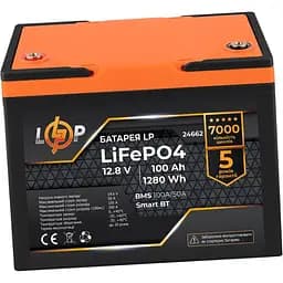 Акумулятор LogicPower LiFePO4 Smart BT 12V 12.8V/100Ah/1280Wh BMS 100A/50А [24662] [109408] - мініатюра 4