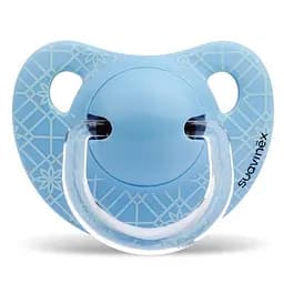 Пустушка силіконова Suavinex Історії панди Бамбук, 0-6 міс., блакитний (303847)