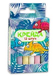 Мел маленький круглый, 12 штук, разноцветный, Стратег, 4 шт. в упаковке