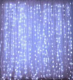 Гірлянда штора Водоспад 3х2.6 м 280 LED (прозорий шнур, з перехідником) Білий світ - мініатюра 5