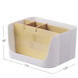 Органайзер для дрібниць МВМ My Home Scandinavia 17х13.5х9.5 см білий (FH-44 WHITE/WOOD) - мініатюра 2