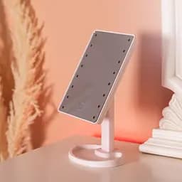 Косметичне дзеркало з LED-підсвіткою 16 світлодіодів, рожевий Yiwu HP-10-3AP - мініатюра 7
