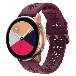 Ремінець Flower для Huawei Watch GT2GT3 42mm - темно-червоний ширина кріплення 20мм силікон Watchbands (W32-7WB23865409) - мініатюра 2