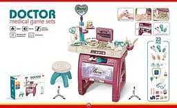 Набір доктора 660-86, 23 предмети, стільчик, світло, звук, в коробці (6990891400765)