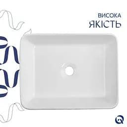 Раковина накладна Qtap Tern Marble, прямокутна, з донним клапаном QT17116069MR - мініатюра 4