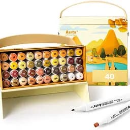 Спиртовые маркеры Arrtx Alp ASM-02YL 40 цветов, желтый тон