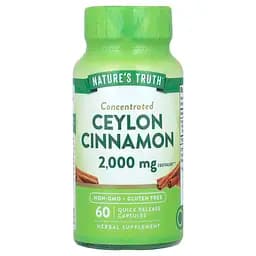Корица цейлонская Nature's Truth Concentrated Ceylon Cinnamon 2000 мг 60 капсул быстрого высвобождения