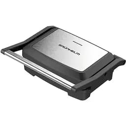 Прижимной контактный электрический гриль Grunhelm G753 домашний с антипригарным покрытием 750Вт Серый