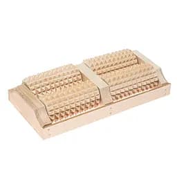 Масажер для ніг дерев'яний зубчастий на 4 ролика 26х13х5.5 см, Woodly 84225