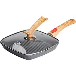 Сковорода-гриль MGC 24 см з антипригарним покриттям та знімною ручкою, сірий MGC HP-4-461G