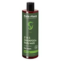 Чоловічий шампунь-гель для душу 2в1 Folk&Flora Зволожуючий 400 мл