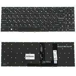 Клавіатура для ноутбука MSI (GF66, GF76) rus, black, без фрейму, підсвічування клавіш (оригінал)