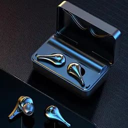 Бездротові Bluetooth навушники TWS H3S, з індикатором зарядки, сенсорами та водонепроникним корпусом Чорний - мініатюра 5