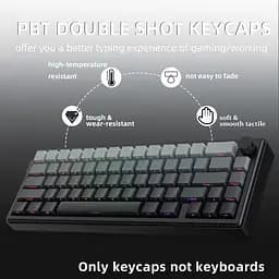 Набір кейкапів Polar Day PBT Double-Shot, 135 клавіш, OEM профіль, бокові легенди, Сірий - мініатюра 3
